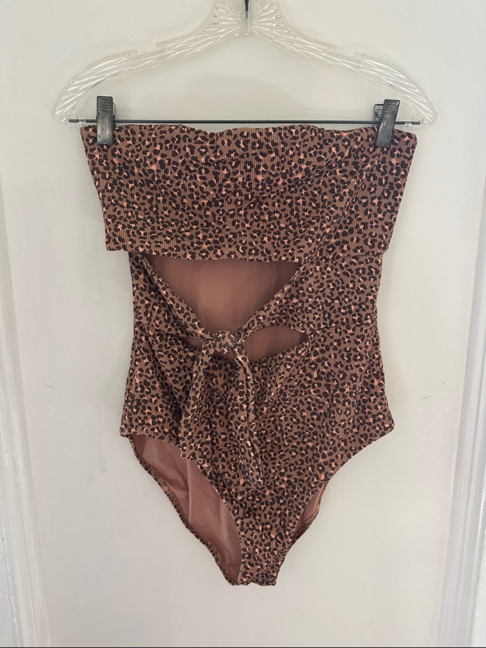 aerie Strapless One-Piece Swimsuit in Taupe